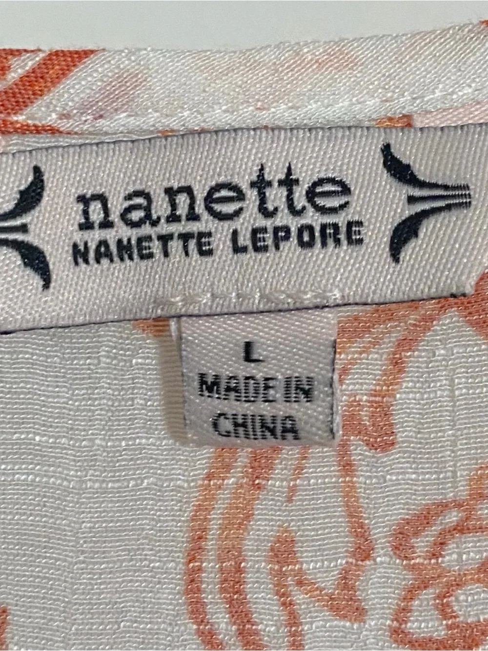 Nanette Lepore White Sheer Blouse with Orange Floral Print - Picture 4 of 4